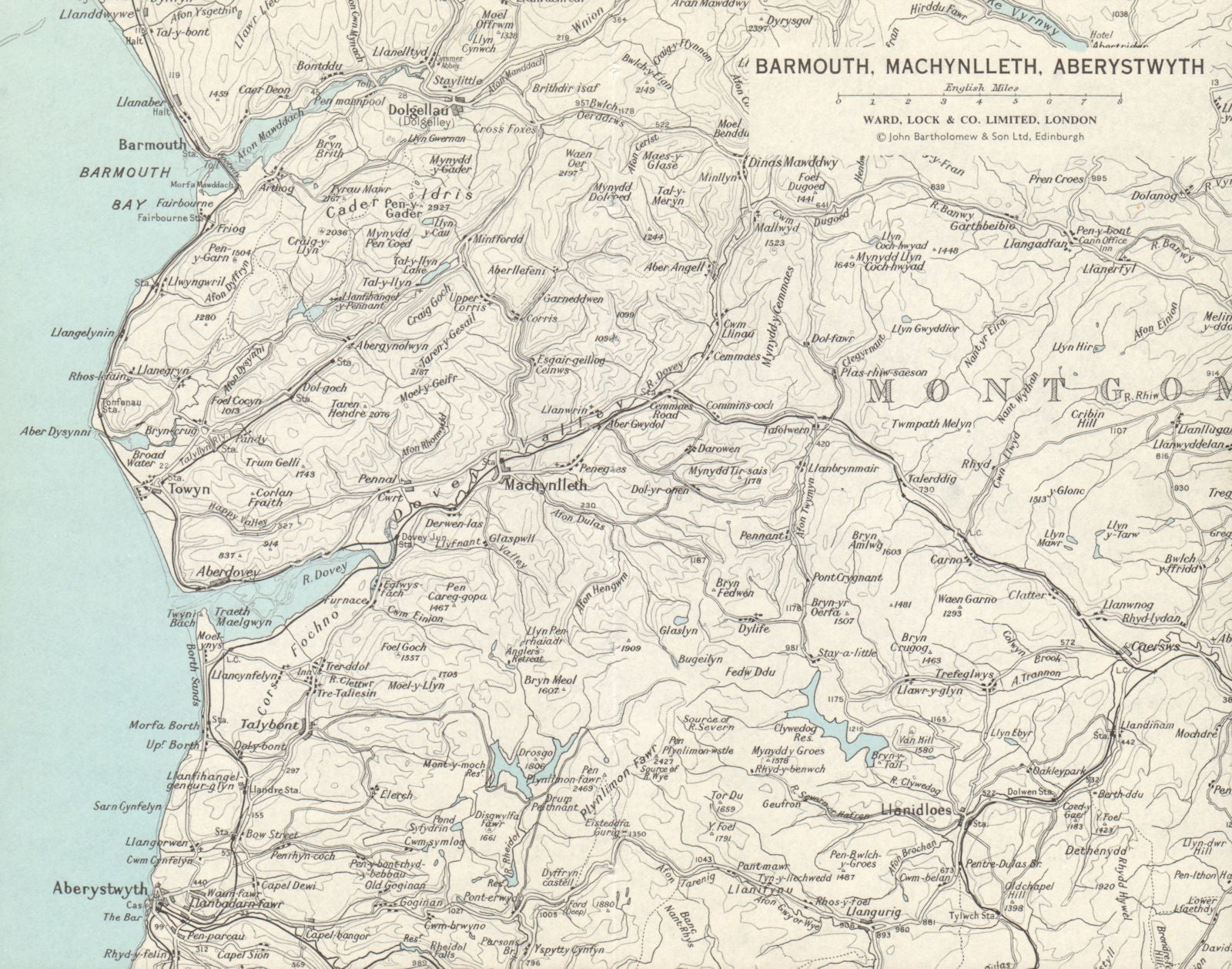 WEST WALES Barmouth Machynlleth Aberystwyth Aberdovey. WARD LOCK 1968 old map
